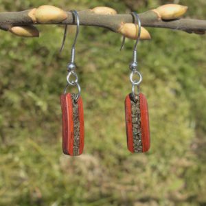 kolczyki drewniane padauk z chalkopirytem 004